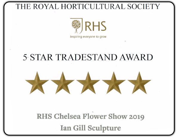 Chelsea Flower Show 5 star award for Ian Gill Sculpture